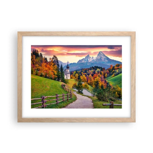 Póster en marco roble claro - Paisaje como una pintura - 40x30 cm