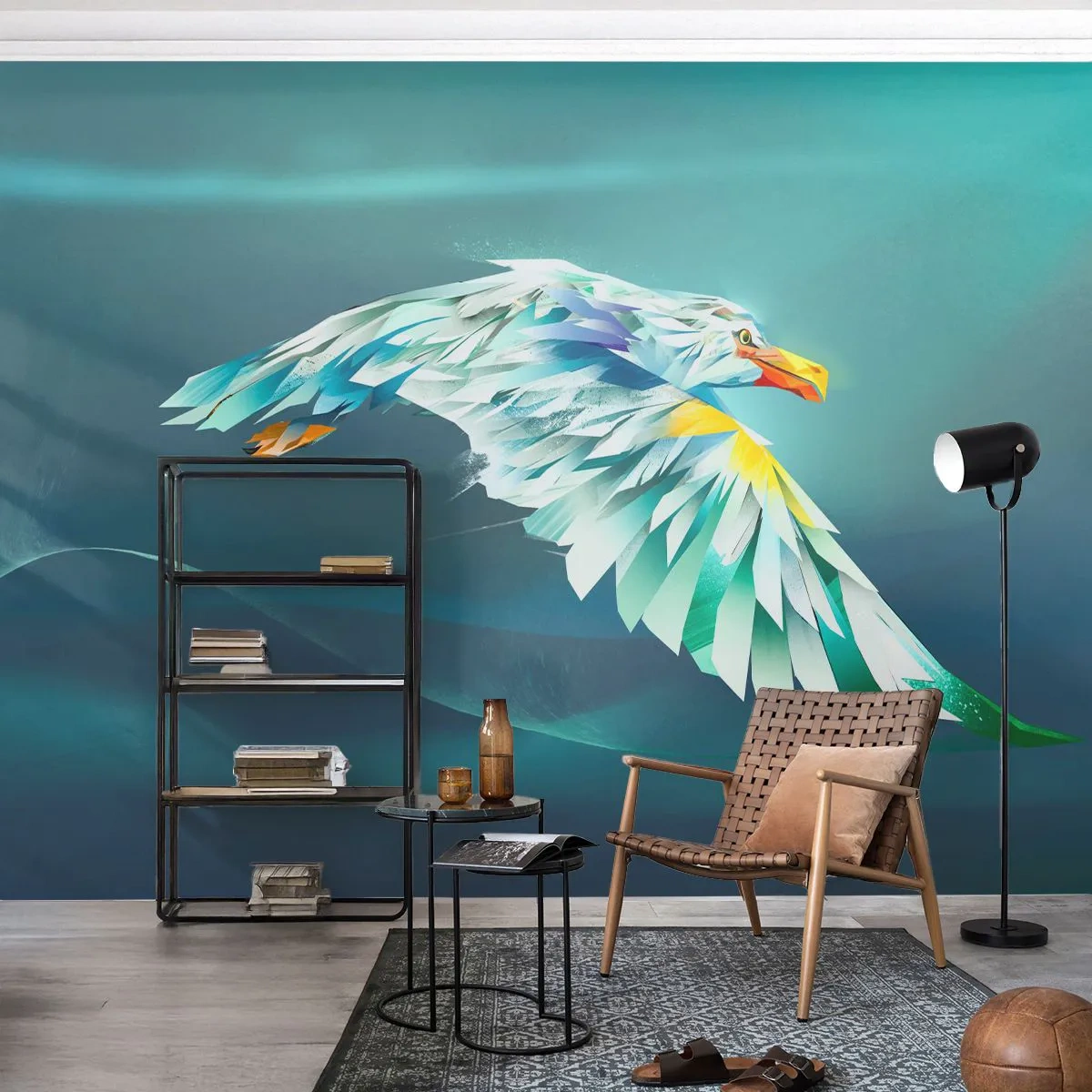 Fotomural Autadhesivo Deluxe Sticker - El poder del vuelo del águila - Abstracción, Águila, Pájaro - 350x256 cm
