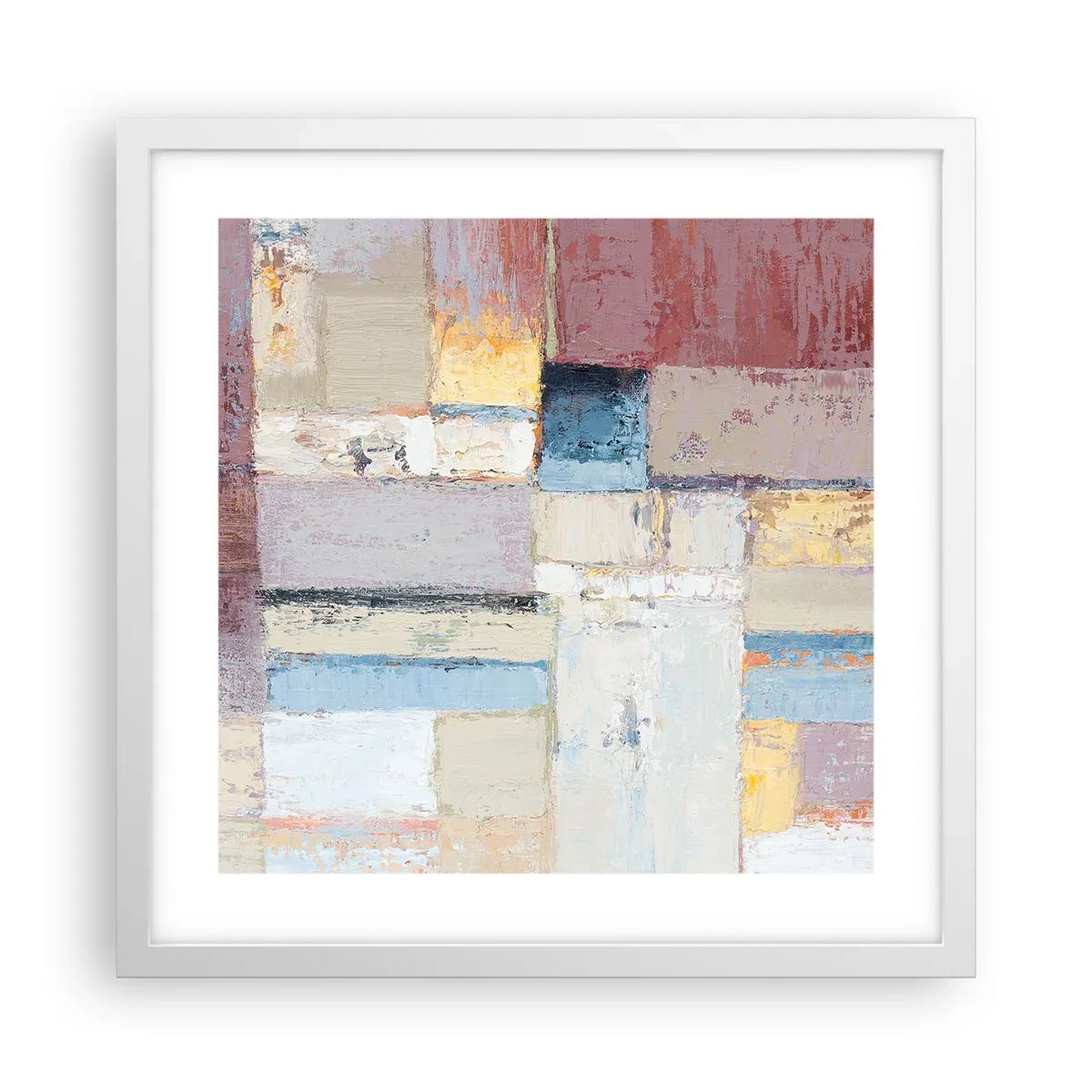 Póster en marco blanco - La tranquilidad de la geometría - 40x40 cm