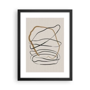 Póster en marco negro - Composición: danza lineal - 30x40 cm