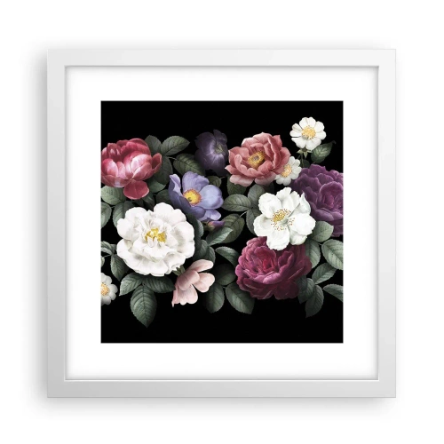 Póster en marco blanco - De un jardín inglés - 30x30 cm