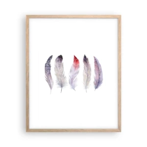 Póster en marco roble claro - Suave como la niebla de muchos colores - 40x50 cm