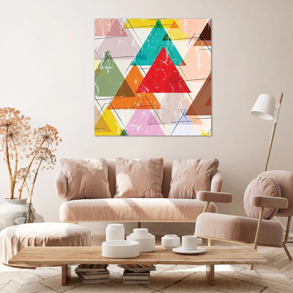 Cuadro sobre lienzo - Impresión de Imagen - De tres en tres - 70x70 cm