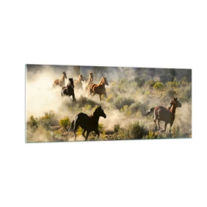 Cuadro sobre vidrio - Impresiones sobre Vidrio - Rivalidad: ¿libertad o fuerza? - 100x40 cm