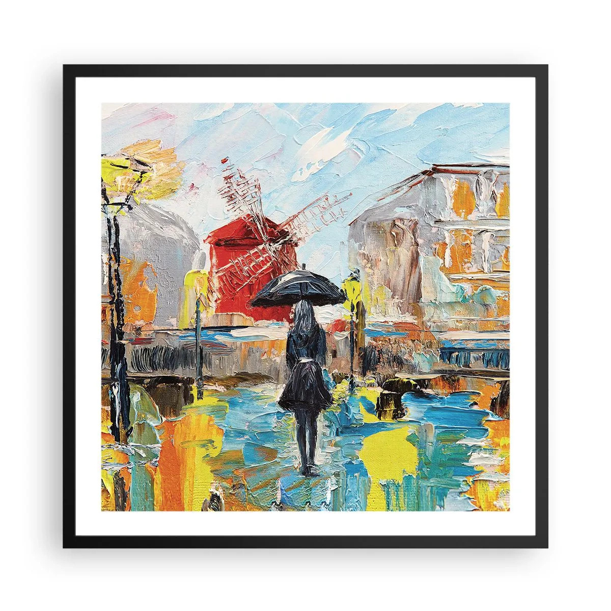 Póster en marco negro - Leyendas parisinas - 60x60 cm