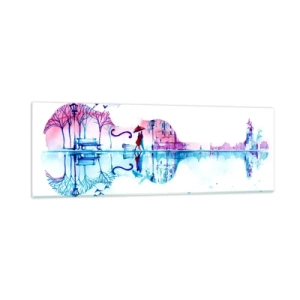 Cuadro sobre vidrio - Impresiones sobre Vidrio - Te traeré cánticos de lluvia - 90x30 cm