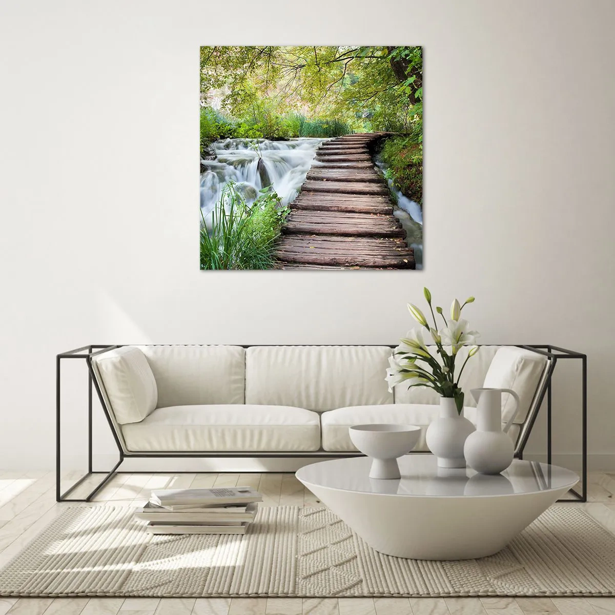 Cuadro sobre vidrio - Impresiones sobre Vidrio - No es agua silenciosa en absoluto - 40x40 cm