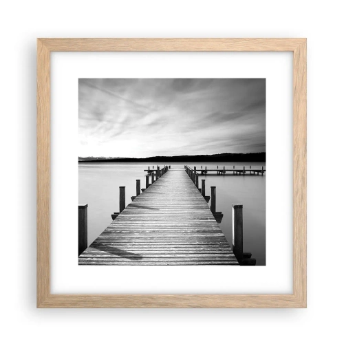 Póster en marco roble claro - En el lago de la paz - 30x30 cm