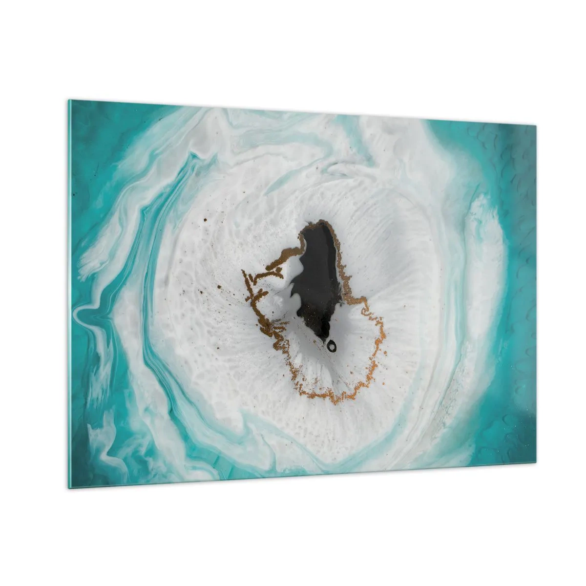 Cuadro sobre vidrio - Impresiones sobre Vidrio - Una forma abstracta que se asemeja a una sección transversal de un mineral. - 100x70cm - Para acceder al interior - Decoración de pared moderna para salón y dormitorio ARTTOR