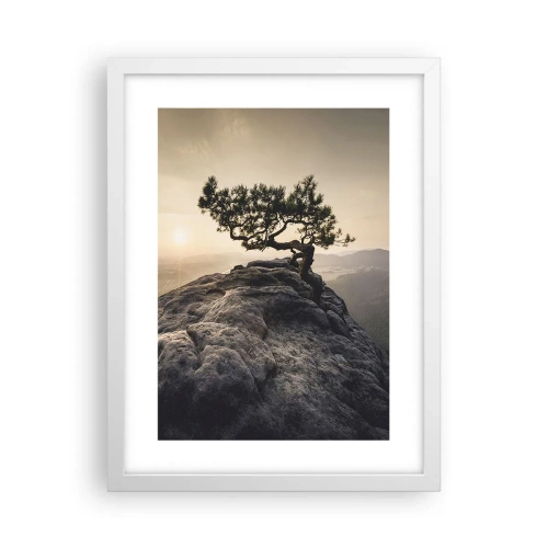 Póster en marco blanco - La vida se abre camino - 30x40 cm