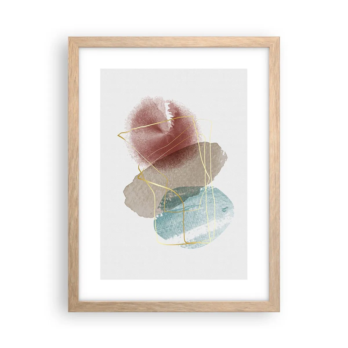 Póster en marco roble claro - Abstracción coral del espacio - 30x40 cm