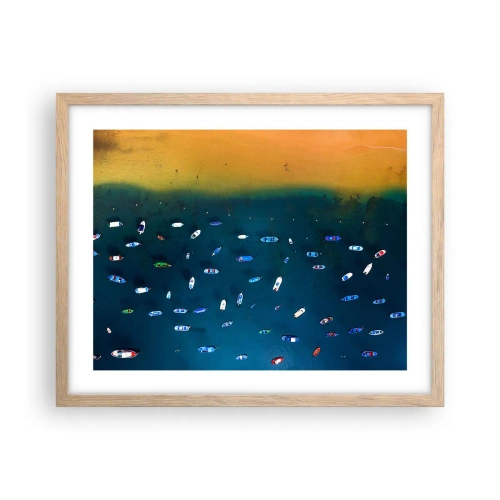 Póster en marco roble claro - Un juego de vacaciones - 50x40 cm