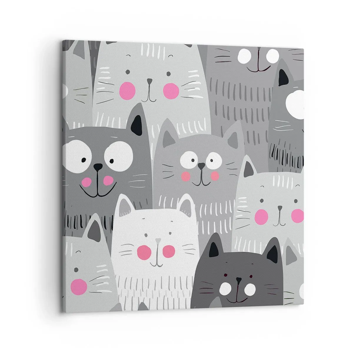 Cuadro sobre lienzo - Impresión de Imagen - El mundo de los gatos - 50x50 cm