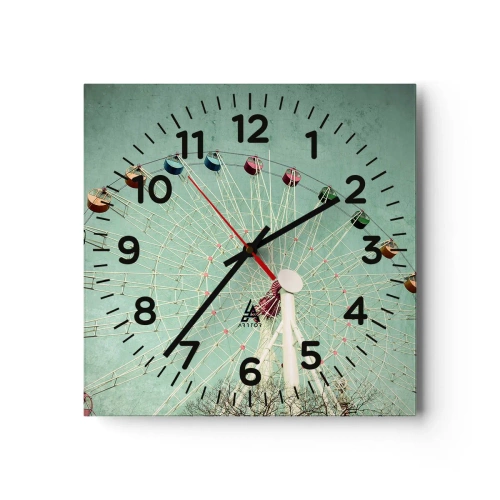 Reloj de pared - Reloj de vidrio - Te invitamos a jugar - 30x30 cm