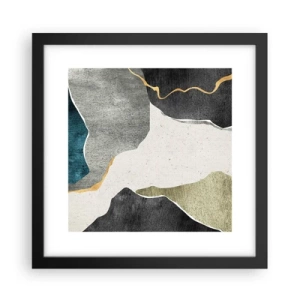Póster en marco negro - Composición en mosaico con una hebra de oro - 30x30 cm