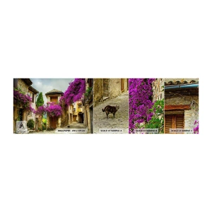 Muestra de fotomural Premium Canvas - Bajo un manto de flores - Paisaje, Arquitectura, Ciudad - 100x30 cm