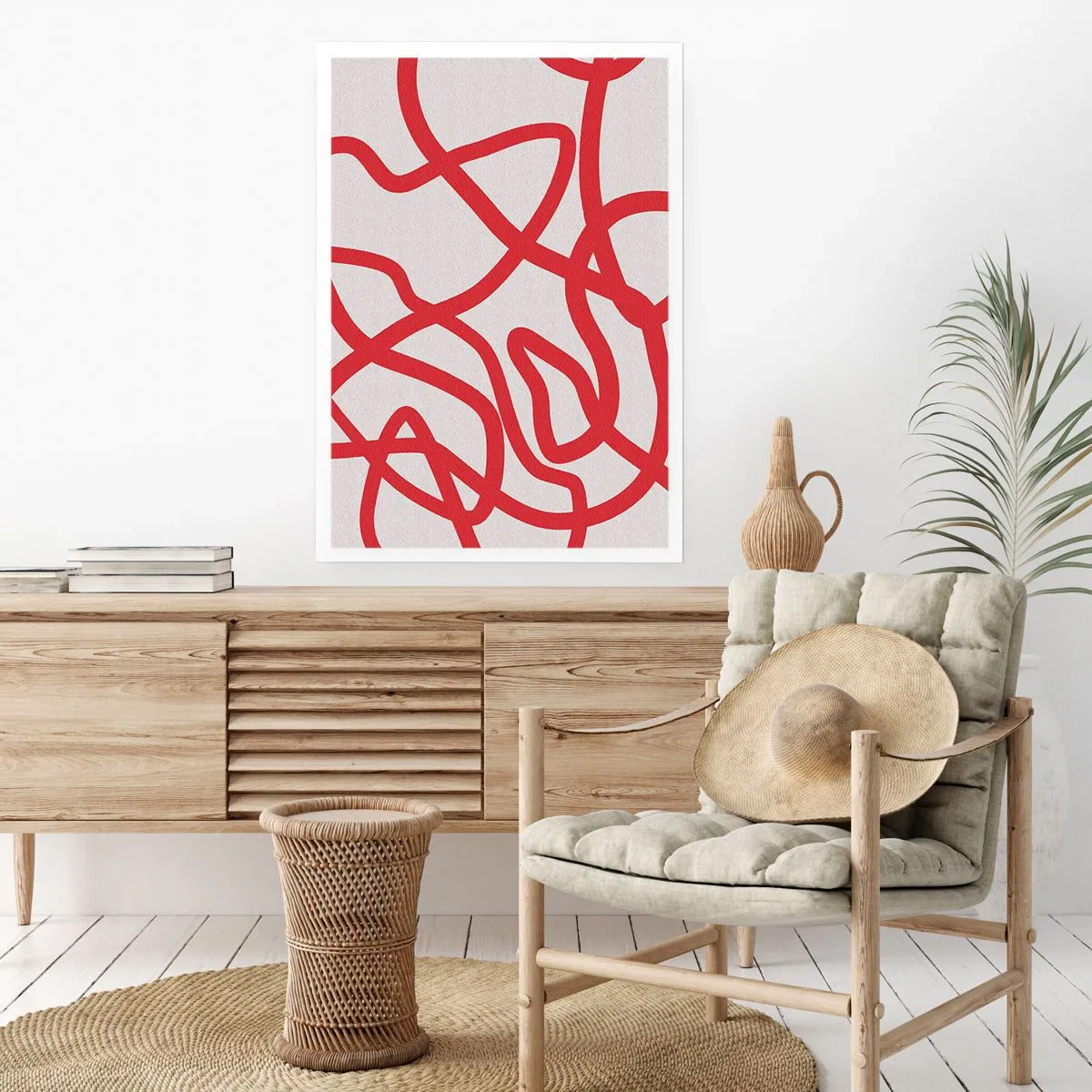 Póster - Rojo sobre blanco - 61x91 cm