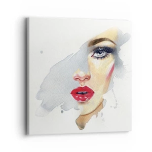 Cuadro sobre lienzo - Impresión de Imagen - Reflejo en una gota de agua - 40x40 cm