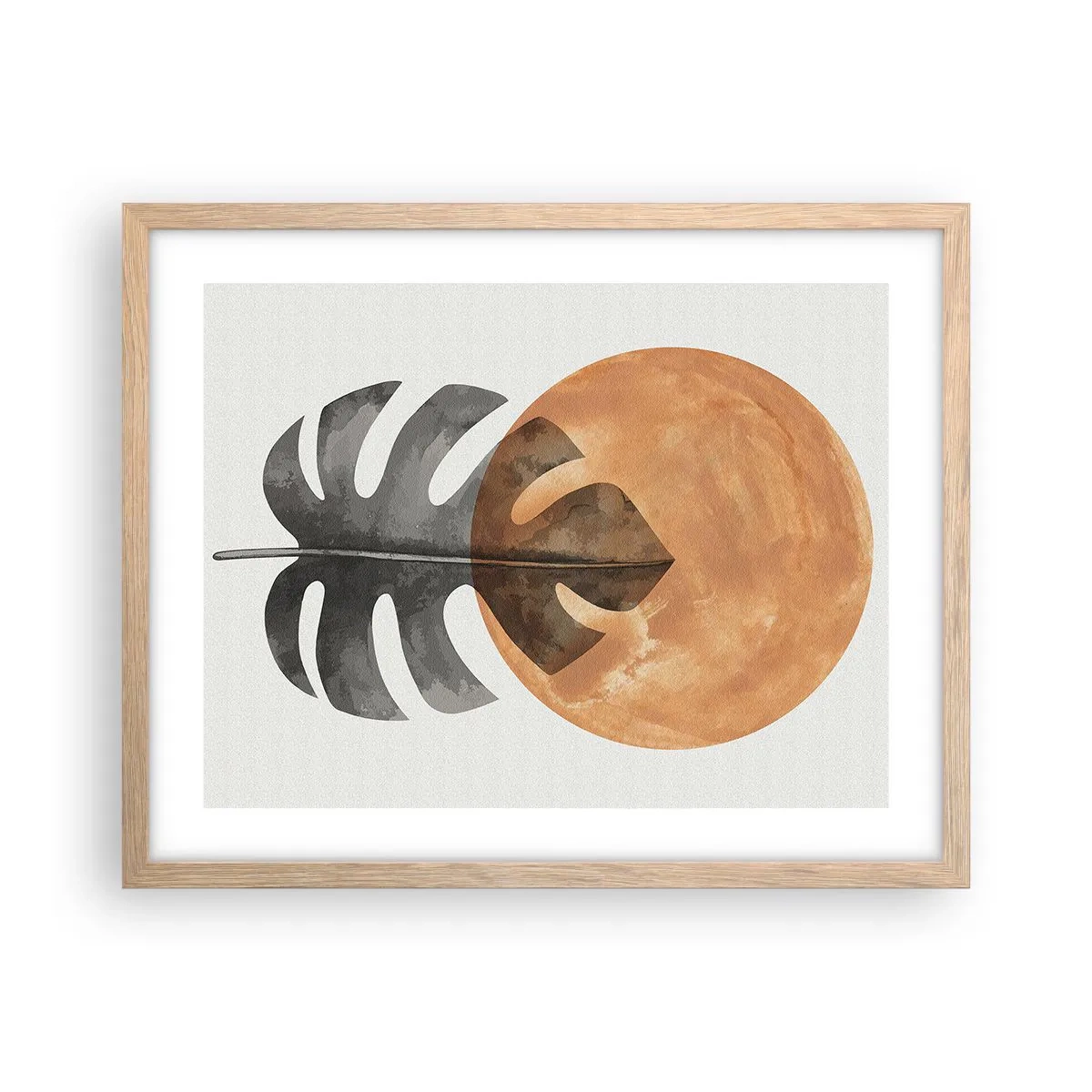 Póster en marco roble claro - Siempre el sol - 50x40 cm