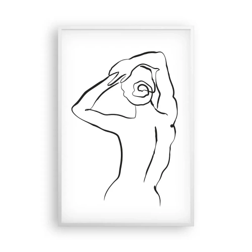 Póster en marco blanco - Pose matinal - 61x91 cm