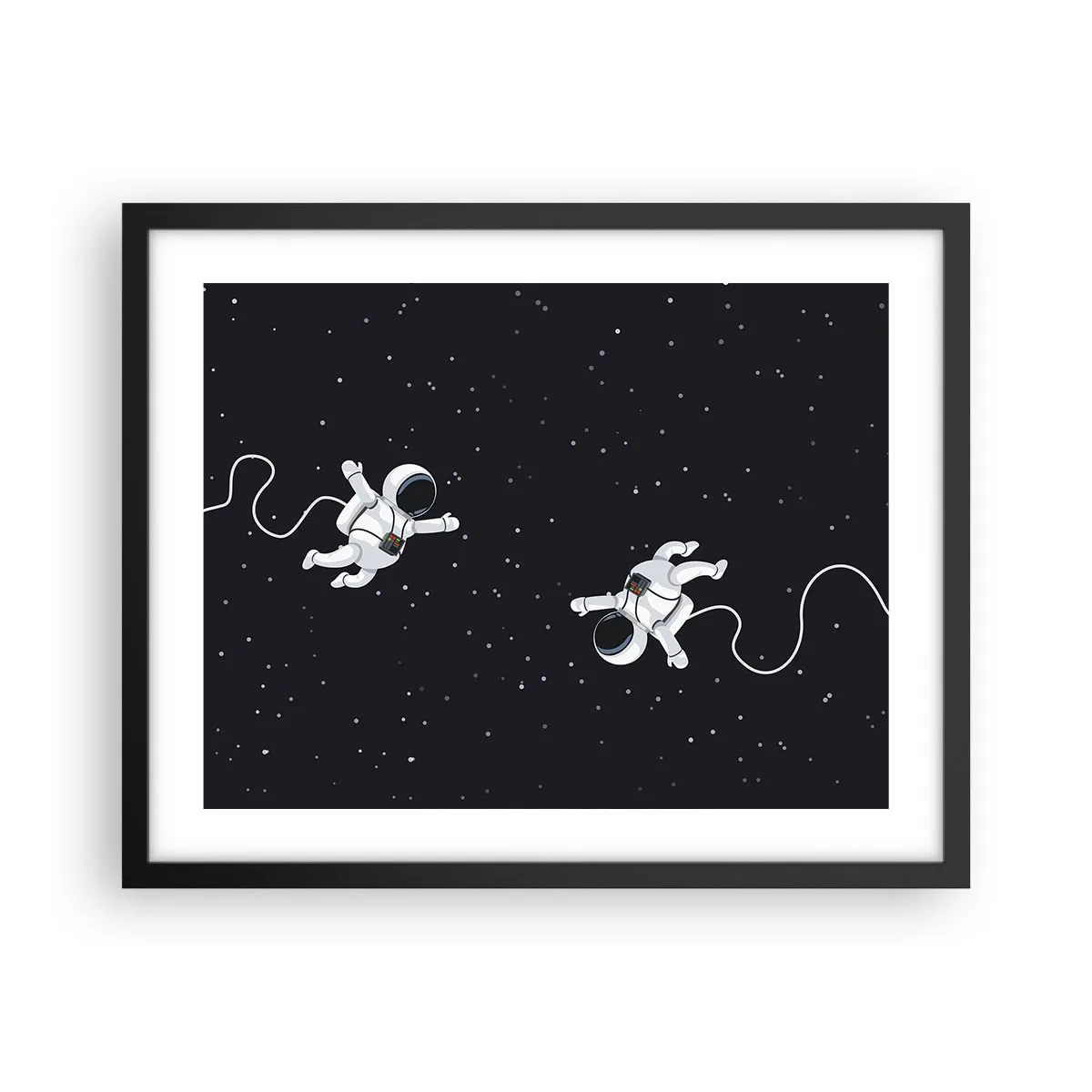 Póster en marco negro - Danza cósmica - 50x40 cm