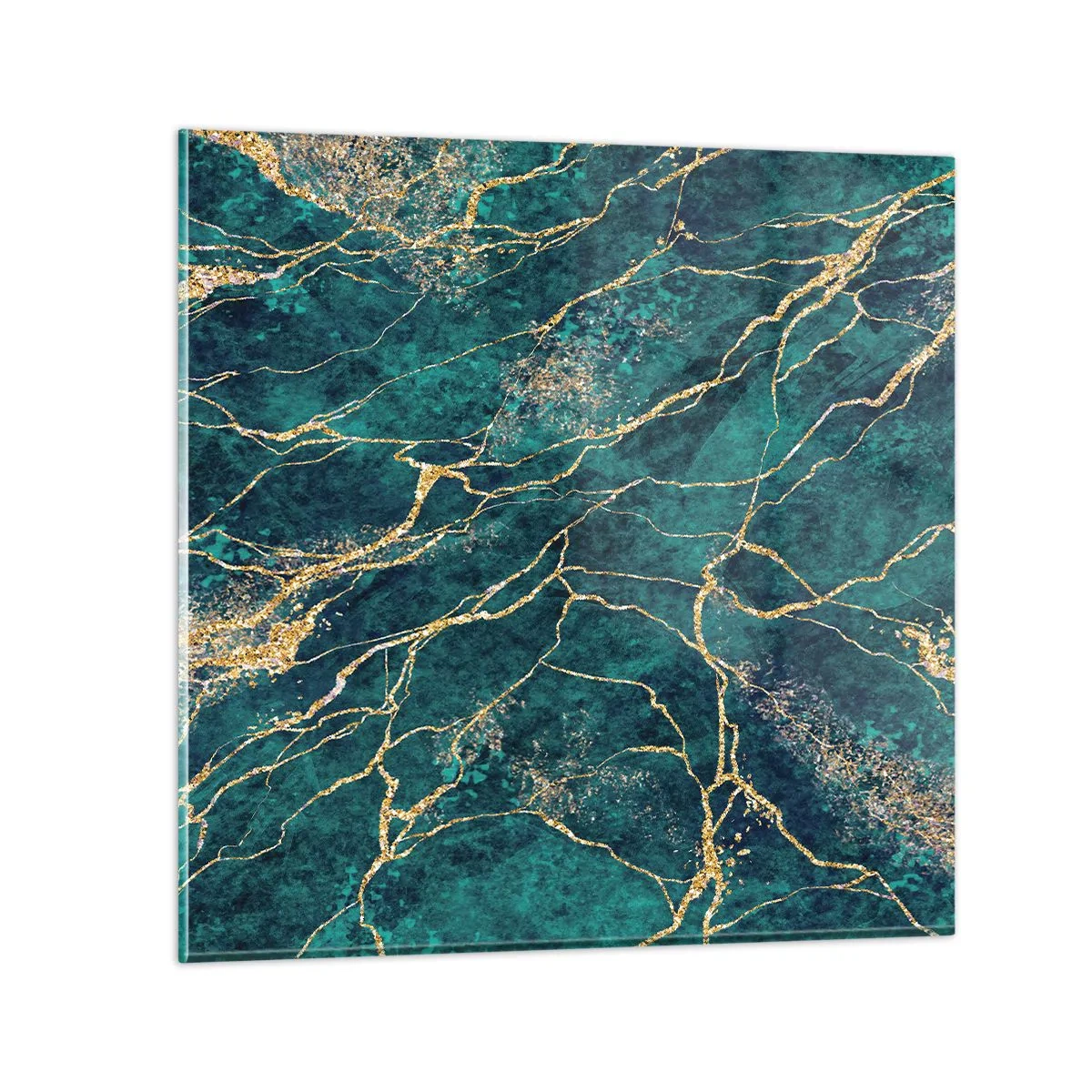 Cuadro sobre vidrio - Impresiones sobre Vidrio - Riachuelos de oro - 70x70 cm