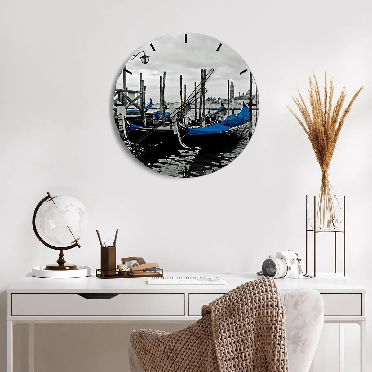 Reloj de pared - Reloj de vidrio - Venecia en el pensamiento - 40x40 cm