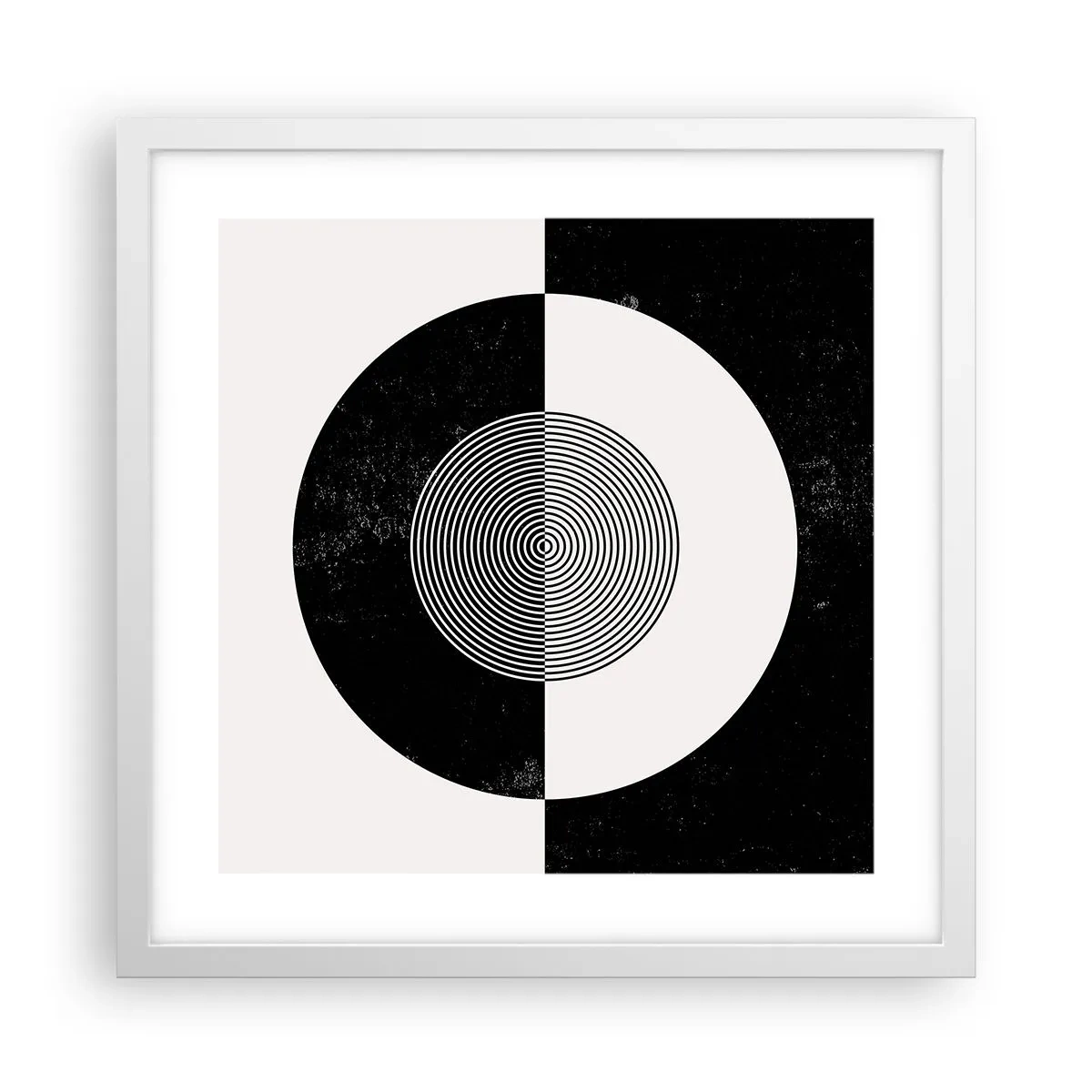 Póster en marco blanco - Armonía en blanco y negro - 40x40 cm