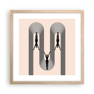Póster en marco roble claro - Al revés, o no - 40x40 cm