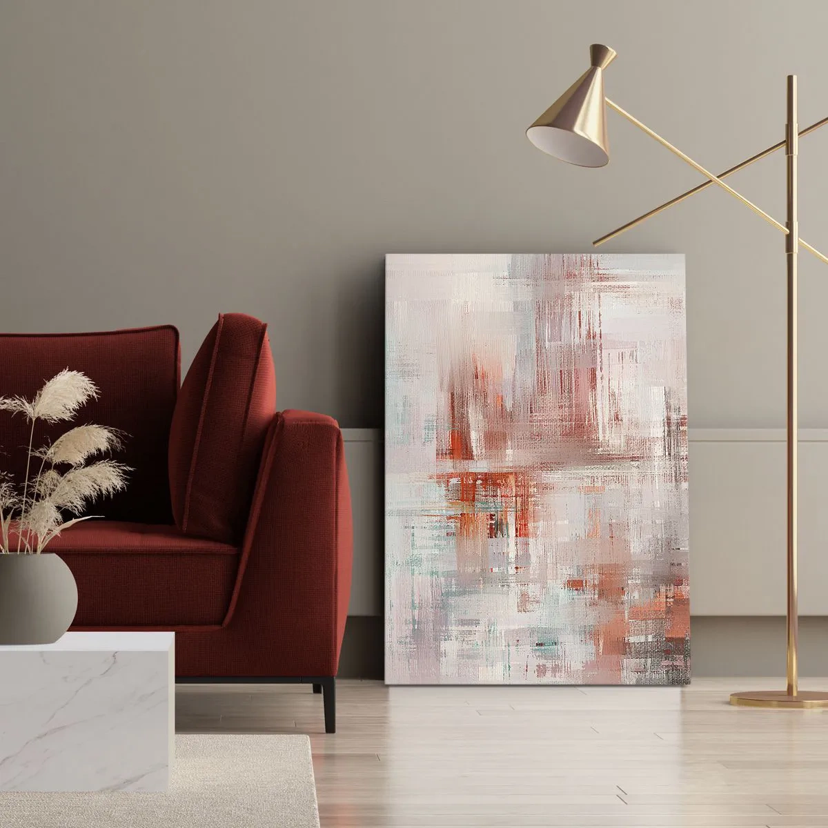 Cuadro sobre lienzo - Impresión de Imagen - Niebla rosa - 55x100 cm