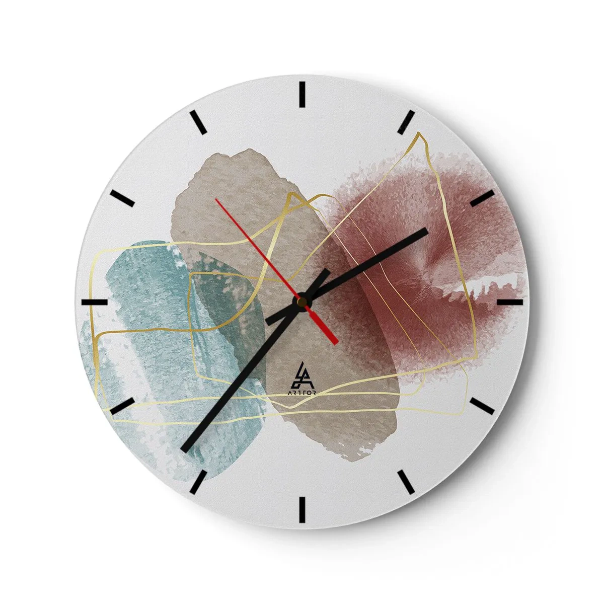 Reloj de pared - Reloj de vidrio - Abstracción coral del espacio - 30x30 cm