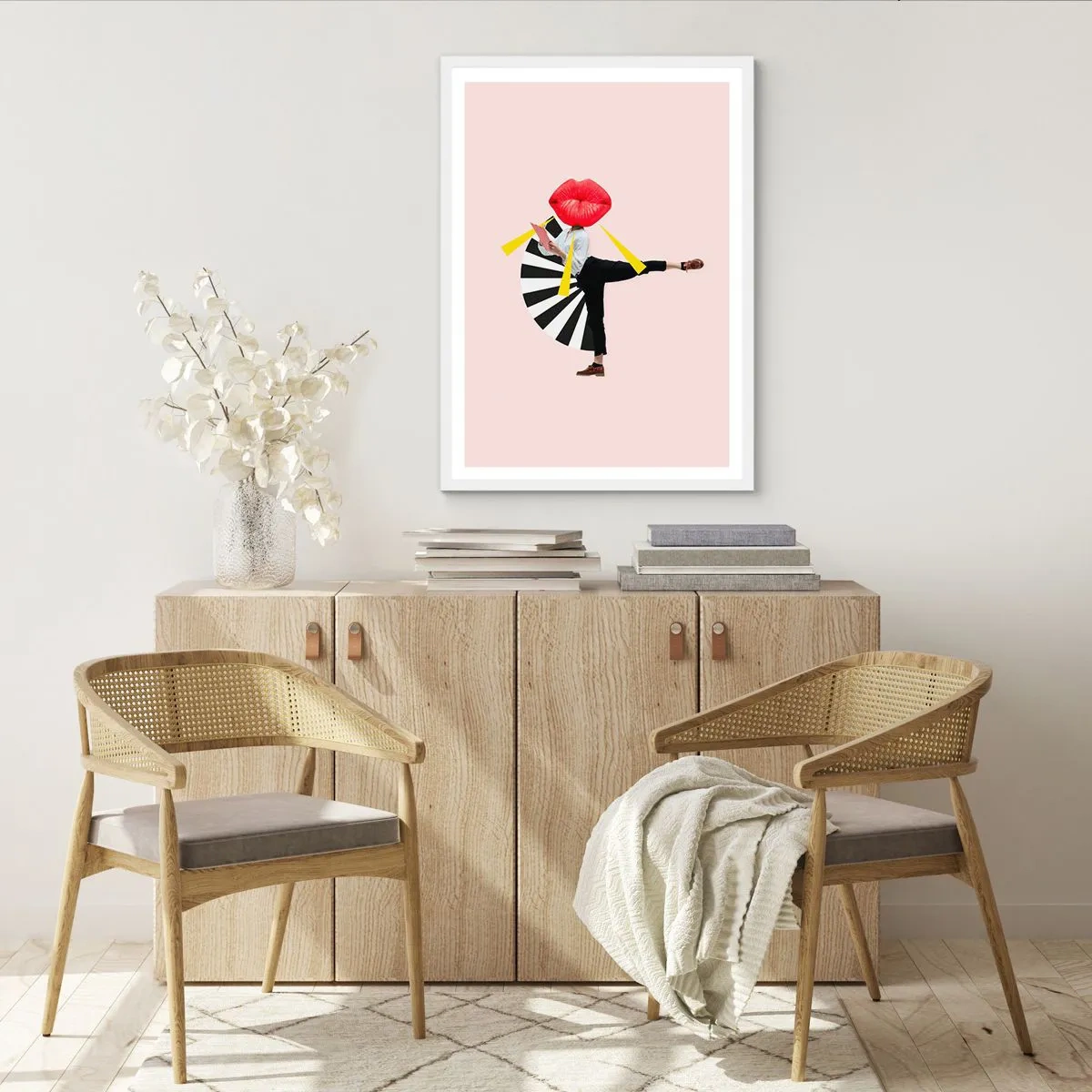 Póster en marco blanco - Arte pop surrealista - 50x70 cm