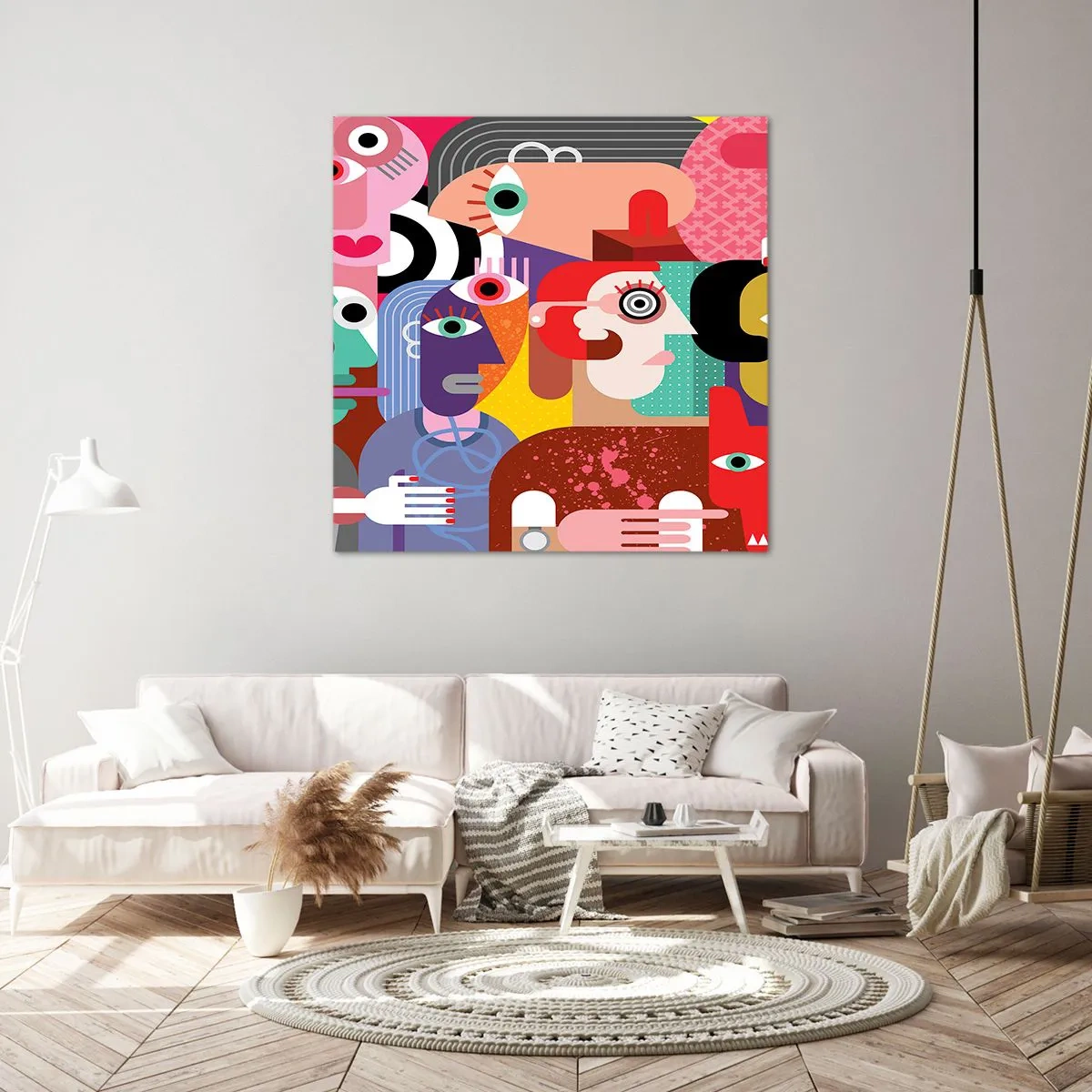 Cuadro sobre lienzo - Impresión de Imagen - Estilo Picasso - 40x40 cm