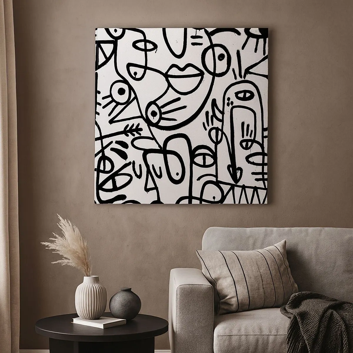 Cuadro sobre lienzo - Impresión de Imagen - Rostros y espejismos - 30x30 cm