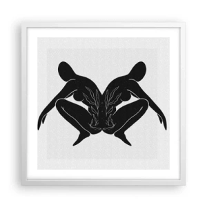 Póster en marco blanco - Un alma compartida - 50x50 cm