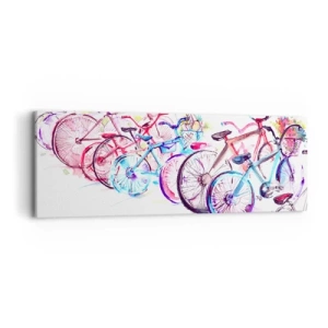 Cuadro sobre lienzo - Impresión de Imagen - Reunión de ciclistas - 90x30 cm