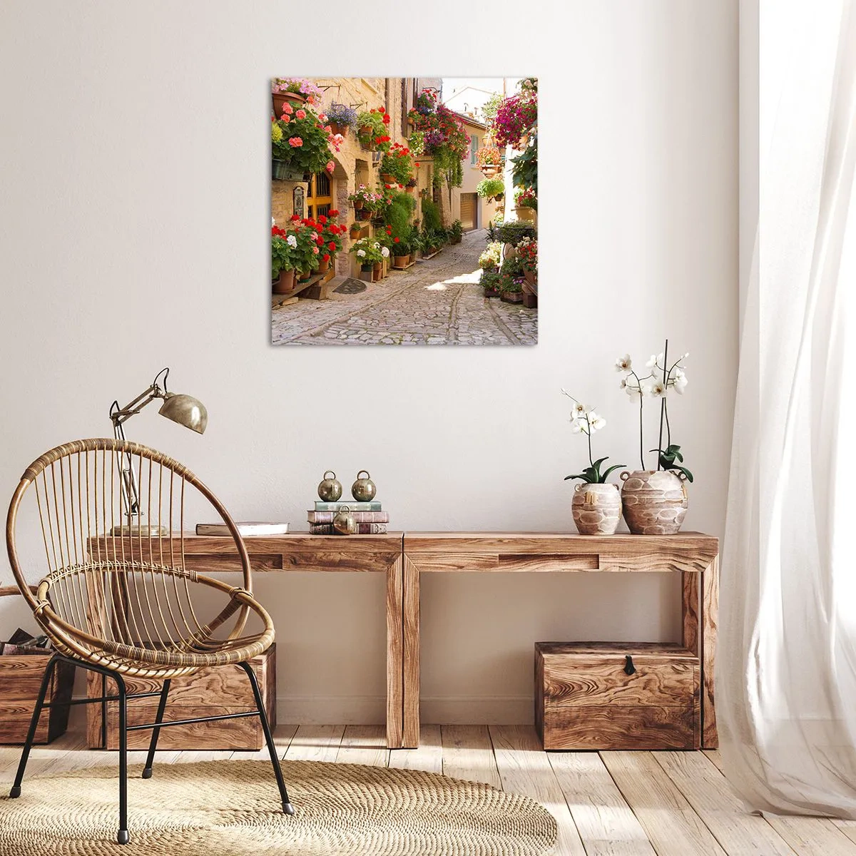 Cuadro sobre lienzo - Impresión de Imagen - En un torrente de flores - 40x40 cm