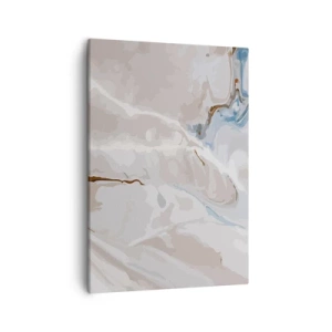 Cuadro sobre lienzo - Impresión de Imagen - Patrón abstracto en tonos de blanco y azul. - 50x70cm - El azul serpentea por el blanco - Decoración de pared moderna para salón y dormitorio ARTTOR