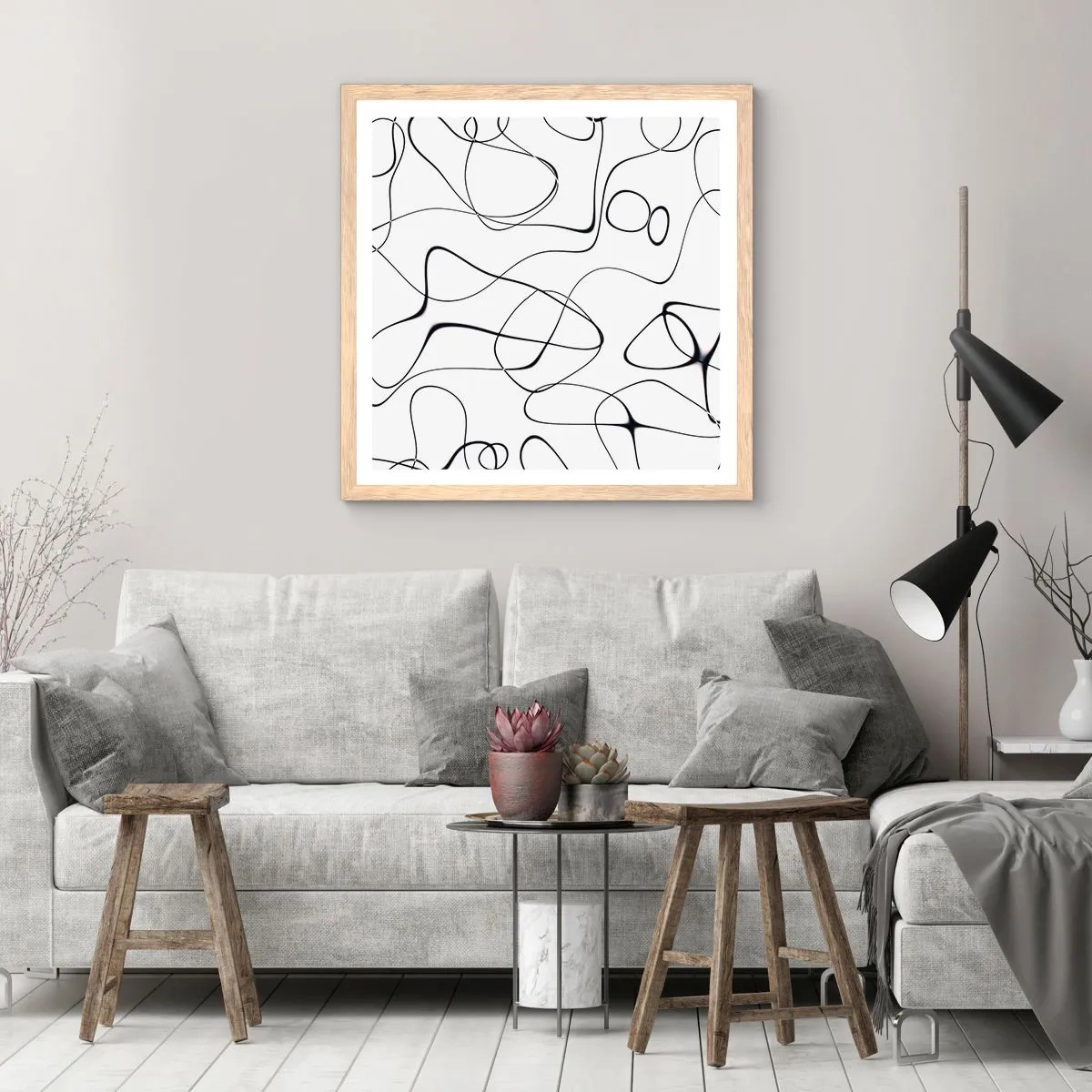 Póster en marco roble claro - Los caminos de la vida, las vicisitudes del destino - 50x50 cm