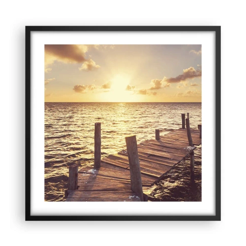 Póster en marco negro - Una tierra dorada de dulzura - 50x50 cm