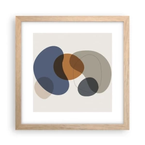 Póster en marco roble claro - Gotas de color - 30x30 cm