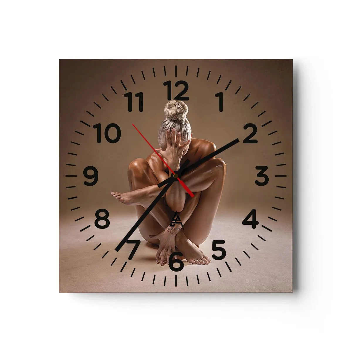 Reloj de pared - Reloj de vidrio - Unidad de cuerpo y espíritu - 30x30 cm