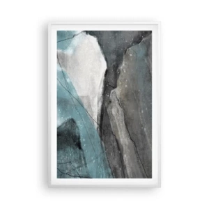 Póster en marco blanco - Abstracción: rocas y hielo - 61x91 cm