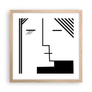 Póster en marco roble claro - Solo un beso - 40x40 cm