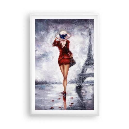 Póster en marco blanco - Símbolos parisinos - 61x91 cm