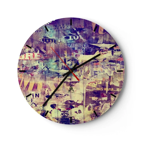Reloj de pared - Reloj de vidrio - Esfera de reloj con un motivo artístico estilo collage. - 30x30cm - Y eso es todo lo que quedará - Decoración de pared moderna para salón, cocina y dormitorio ARTTOR