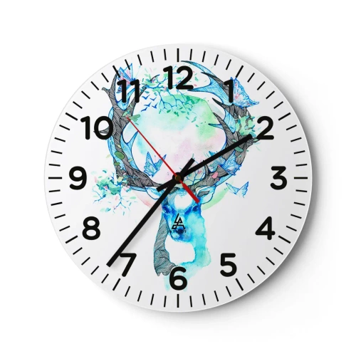 Reloj de pared - Reloj de vidrio - La fuerza y la dulzura de la naturaleza - 40x40 cm