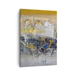 Cuadro sobre lienzo - Impresión de Imagen - Abstracción con tonos dominantes de amarillo y gris. - 50x70cm - Todo se pondrá en su sitio - Decoración de pared moderna para salón y dormitorio ARTTOR