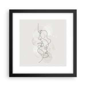 Póster en marco negro - En un abrazo - 30x30 cm
