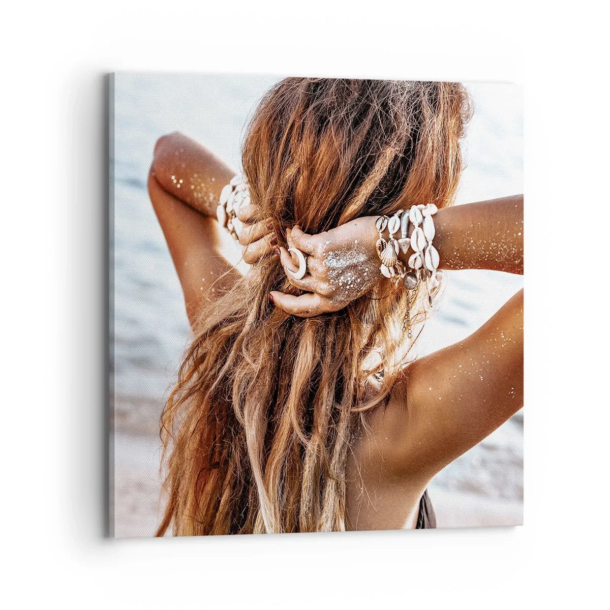 Cuadro sobre lienzo - Impresión de Imagen - Hermanada con el agua y el sol - 70x70 cm